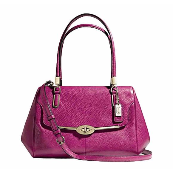 COACH Madeline Leather Satchel, CRANBERRY, Sz: OS, 41-03 - Picture 1 of 15